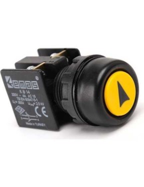 Emas KB14RSO KB Serisi Plastik 1NO+1NC Yaylı Etanj Sarı (Ok) İşareti Baskılı 22 mm Buton