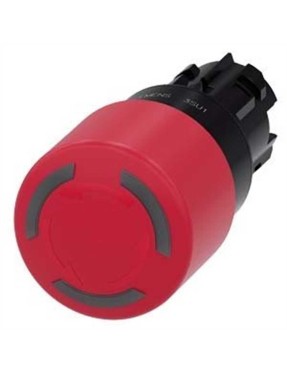 Siemens 3Su1001 1Gb20 0Aa0 Sirius Act Plastik Çevir Kur Işıklı 30 Mm Acil Stop Mantar Butonlar