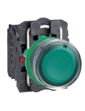 Schneider XB5AW3365 22 mm ışıklı Yeşil Buton 1 Na 1 Nk 220 v