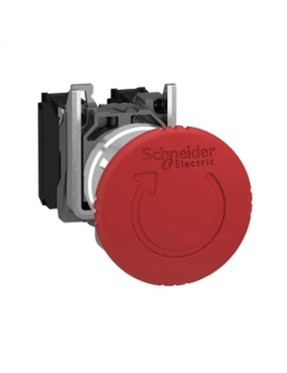 Schneider XB4BS8442 Kırmızı Ø40 Acil Stop Kapatma Ø22 Mandallama Serbest Bırakılan 1NK