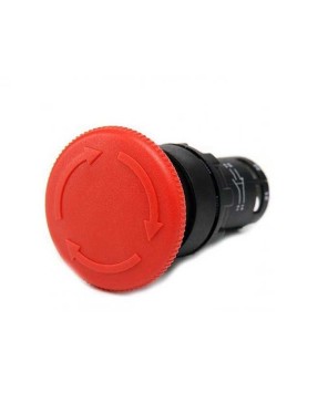 Emas MB100E MB Serisi Plastik 1NO Acil Stop 40 mm Çevirmeli Kırmızı 22 mm Buton