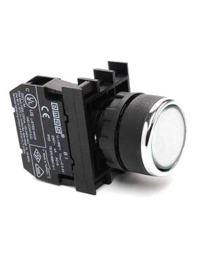 Emas B102DB B Serisi Plastik 1NO+1NC Yaylı Düz Beyaz 22 mm Buton