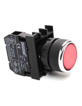 Emas B100FK B Serisi Plastik 1NO Yaylı Kalıcı Kırmızı 22 mm Buton