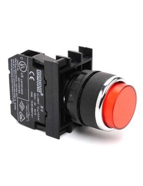 Emas B102HK B Serisi Plastik 1NO+1NC Yaylı Çıkık Kırmızı 22 mm Buton