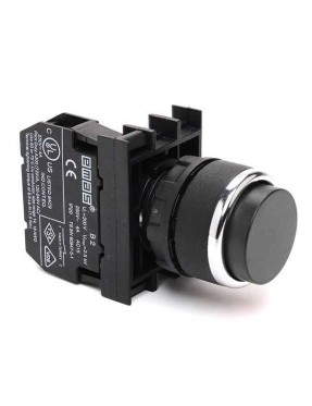 Emas B102HH B Serisi Plastik 1NO+1NC Yaylı Çıkık Siyah 22 mm Buton