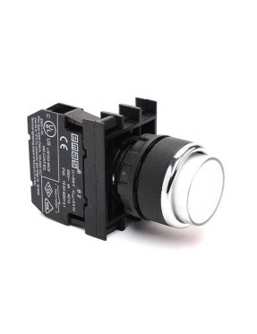Emas B102HB B Serisi Plastik 1NO+1NC Yaylı Çıkık Beyaz 22 mm Buton