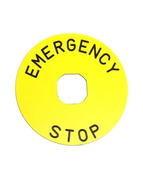 Emas BET90A Aksesuar (EMERGENCY STOP) Baskılı Etiket, Alüminyum