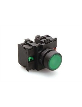 Emas CP305DY CP Serisi Plastik 2NO+2NC Yaylı Düz Yeşil 22 mm Buton