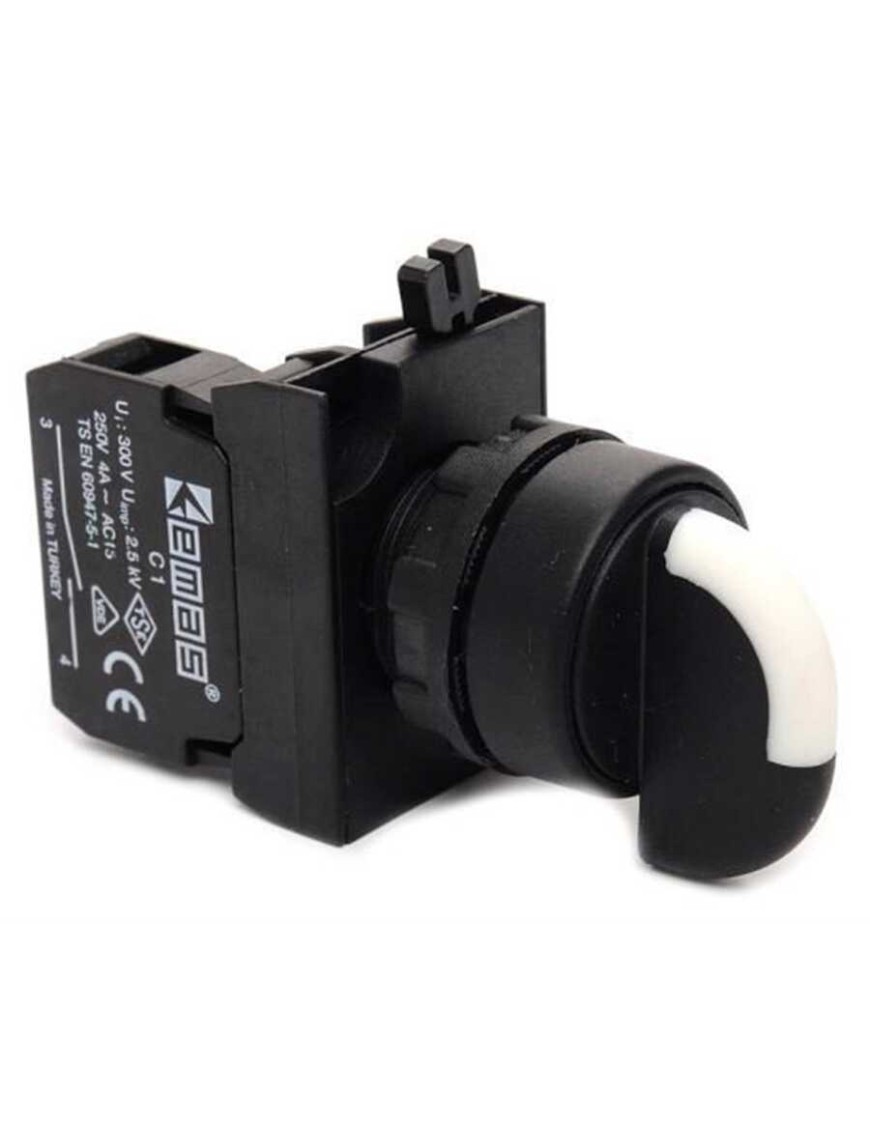 Emas CP101S32 CP Serisi Plastik 2NO (II-0-I) 60° Seçici Çift Dönüşlü 22 mm Buton Emas Cp101S32 C Plastik Çift Start Tarafı Seçici (2-0-1) Dönüşlü