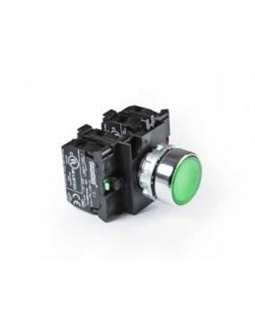 Emas CM305DY CM Serisi Metal 2NO+2NC Yaylı Düz Yeşil 22 mm Buton