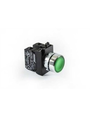 Emas CM102DY CM Serisi Metal 1NO+1NC Yaylı Düz Yeşil 22 mm Buton