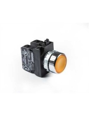 Emas CM102DS CM Serisi Metal 1NO+1NC Yaylı Düz Sarı 22 mm Buton