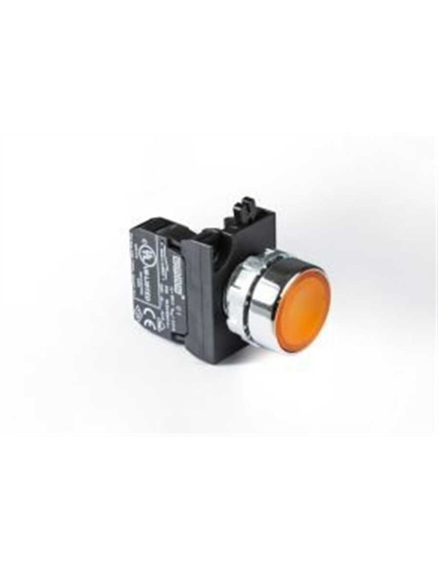 Emas CM100DS CM Serisi Metal 1NO Yaylı Düz Sarı 22 mm Buton Emas Cm100Ds C Somunlu Metal Start Tarafı Sarı