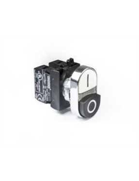 Emas CM102K21HB CM Serisi Metal 1NO+1NC Çiftli 1 Çıkık Siyah-Beyaz 22 mm Buton