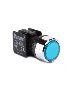 Emas KB34DM KB Serisi Plastik 1NO Yaylı Düz Mavi 22 mm Buton