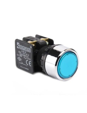 Emas KB12DM KB Serisi Plastik 1NC Yaylı Düz Mavi 22 mm Buton