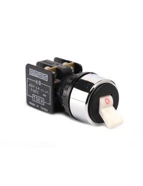 Emas KB14C KB Serisi Plastik 1NO+1NC Mandallı Kalıcı Beyaz (0-I) Baskılı 22 mm Buton