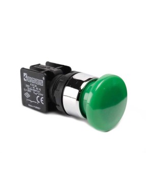 Emas KB34MY KB Serisi Plastik 1NO Yaylı 40 mm Mantar Yeşil 22 mm Buton