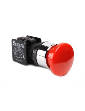 Emas KB34MK KB Serisi Plastik 1NO Yaylı 40 mm Mantar Kırmızı 22 mm Buton