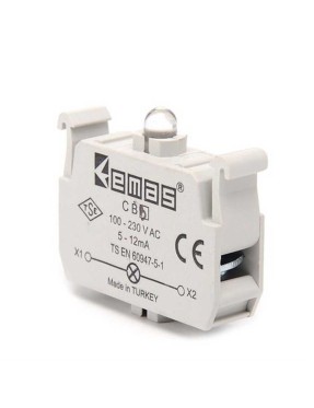 Emas CB5 Yedek LED'li 12-30V AC/DC Beyaz Sinyal Blok