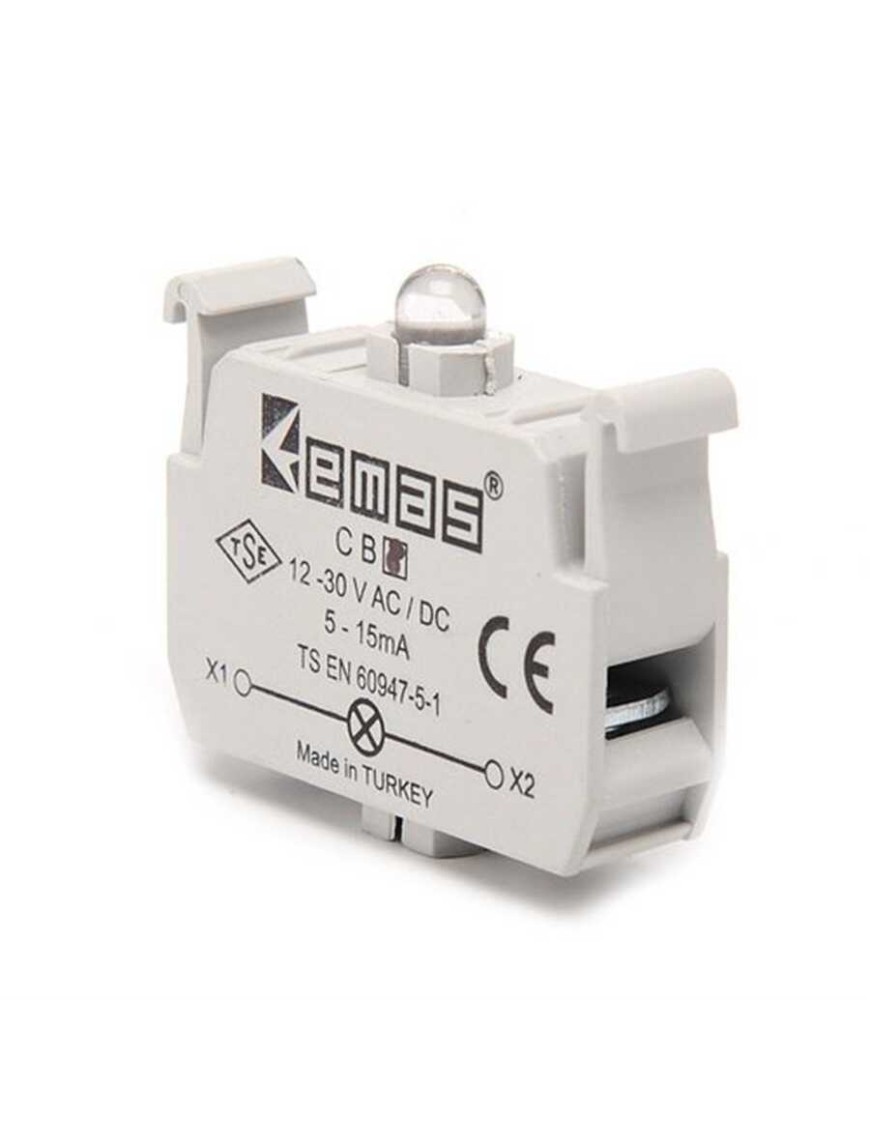 Emas CB8 Yedek LED'li 12-30V AC/DC Sarı Sinyal Blok Emas Cb8 C Sinyal Sarı LedLi Butonluk 12-30 V Ac/Dc