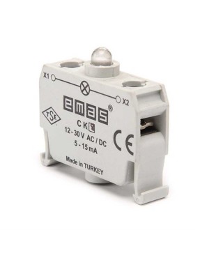 Emas CK8 Yedek LED'li 12-30V AC/DC Sarı Sinyal Blok Kumanda Kutusu için (C Serisi)