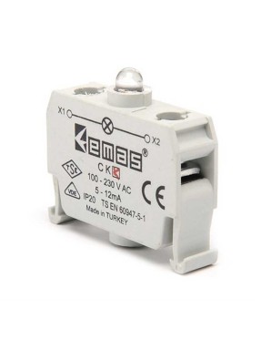 Emas CKK Yedek LED'li 100-230V AC Kırmızı Sinyal Blok Kumanda Kutusu için (C Serisi)