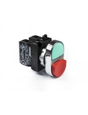 Emas CM102K21KY CM Serisi Metal 1NO+1NC Çiftli 1 Çıkık Kırmızı-Yeşil 22 mm Buton