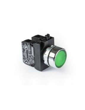 Emas CM202DY CM Serisi Metal 2NC Yaylı Düz Yeşil 22 mm Buton