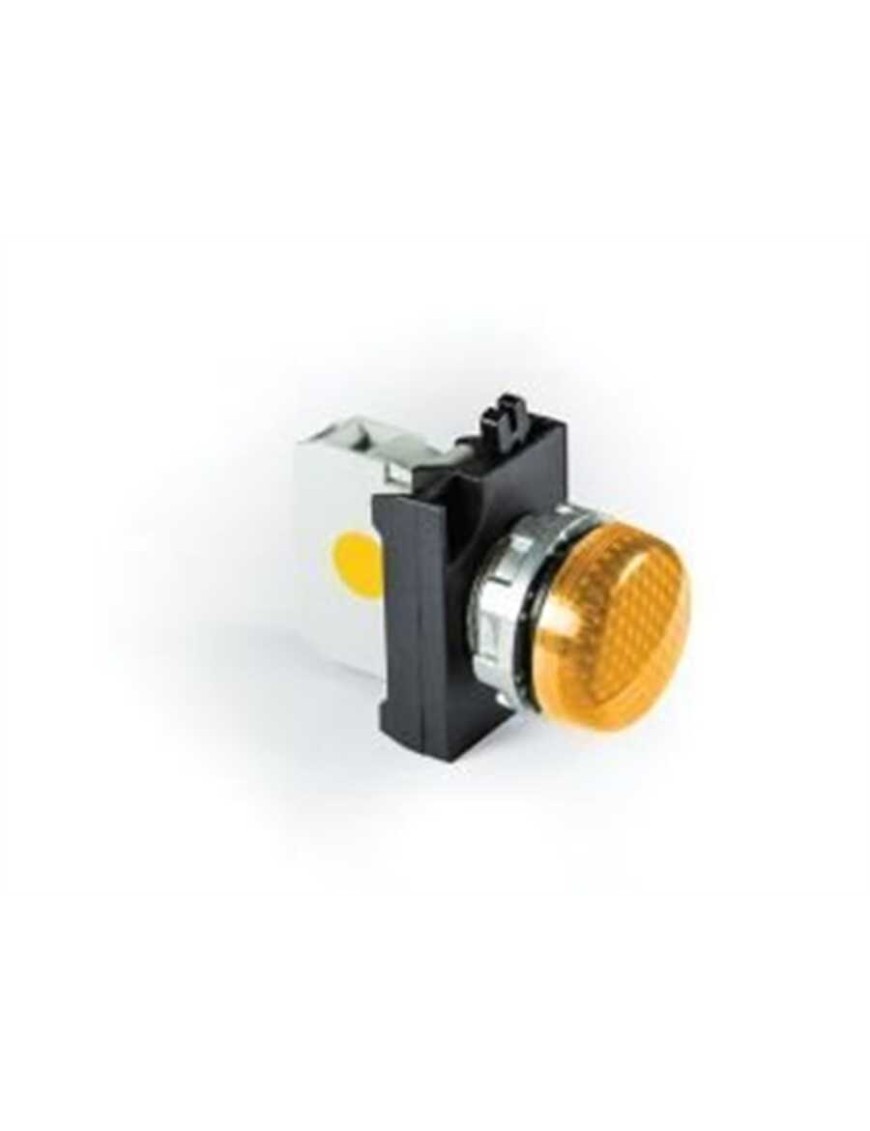 Emas CM080XS CM Serisi Metal LED'li 12-30V AC/DC Sarı 22 mm Sinyal Emas Cm080Xs C Somunlu Metal LedLi Sinyal Sarı 12-30V Ac/Dc
