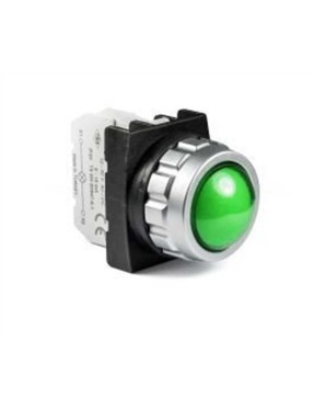Emas H090XY H Serisi Plastik LED'li 12-30V AC/DC Yeşil 30 mm Sinyal