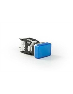 Emas D070DXM D Serisi Plastik LED'li 12-30V AC/DC Dikdörtgen Mavi 16 mm Sinyal