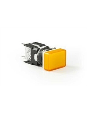 Emas D080DXS D Serisi Plastik LED'li 12-30V AC/DC Dikdörtgen Sarı 16 mm Sinyal