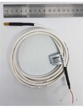 Gemo PT100-6H-SLK Sıcaklık Sensörü 3m Silikon Kablolu (3 telli) Pt-100 Sensör, Uç Çapı 6 mm, (-50°C ... +200°C)