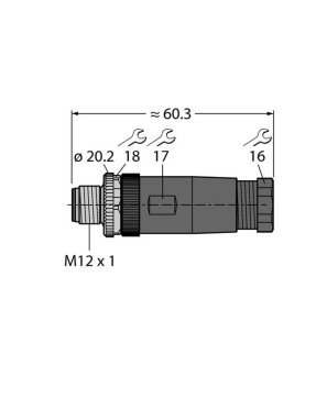 Turck 6901004 BS8181-0 SAHADA MONTAJI YAPILABİLİR KONEKTÖR