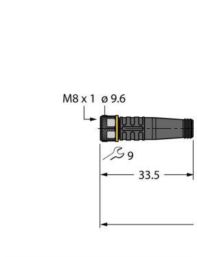 Turck 6625059 PKG3M-5-TEL AKTÜATÖR-SENSÖR KABLOSU, PVC