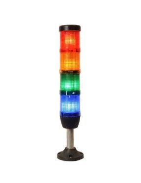 Emas IK54L024XM03 K Serisi Dört Katlı 24V AC/DC 100mm Borulu Plastik Ayaklı LED Kolon 50mm