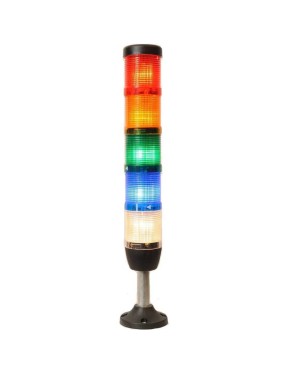 Emas IK55F024XM03 K Serisi Beş Katlı 24V AC/DC Flaşör 100mm Borulu Plastik Ayaklı LED Kolon 50mm