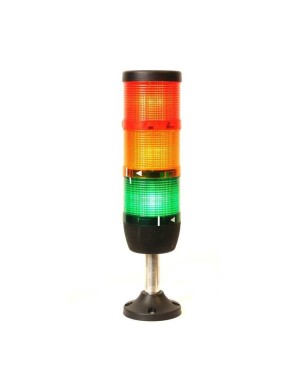 Emas IK73F220XM01 K Serisi Üç Katlı 220V AC Flaşör 110mm Plastik Boru ve Ayaklı LED Kolon 70mm
