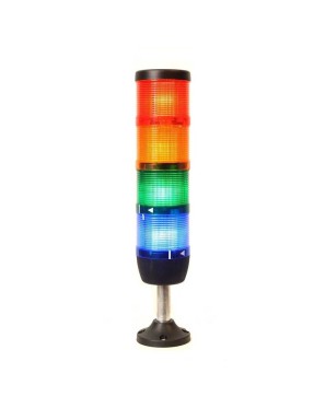 Emas IK74F220XM01 K Serisi Dört Katlı 220V AC Flaşör 110mm Plastik Boru ve Ayaklı LED Kolon 70mm