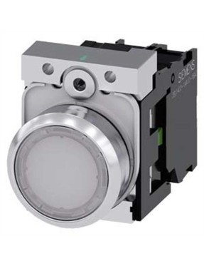 Siemens 3Su1156 0Ab60 1Ba0 Sirius Act Metal Komple Işıklı Yay Dönüşlü Butonlar Beyaz 230 Ac 1No