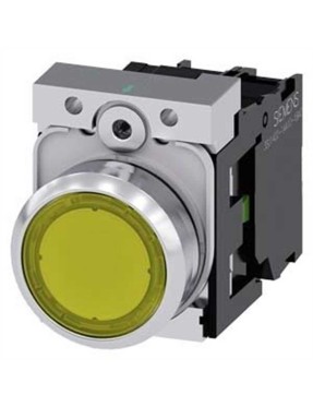 Siemens 3Su1156 0Ab30 1Ba0 Sirius Act Metal Komple Işıklı Yay Dönüşlü Butonlar Sarı 230 Ac 1No