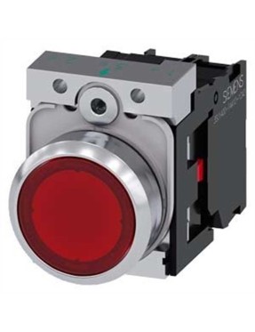Siemens 3Su1156 0Ab20 1Ca0 Sirius Act Metal Komple Işıklı Yay Dönüşlü Butonlar Kırmızı 230 Ac 1Nc