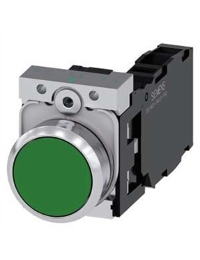 Siemens 3Su1150 0Ab40 1Fa0 Sirius Act Metal Yeşil Yay Dönüşlü 1No 1Nc Buton