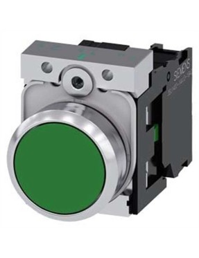 Siemens 3Su1150 0Ab40 1Ba0 Sirius Act Metal Komple Yay Dönüşlü Butonlar Yeşil