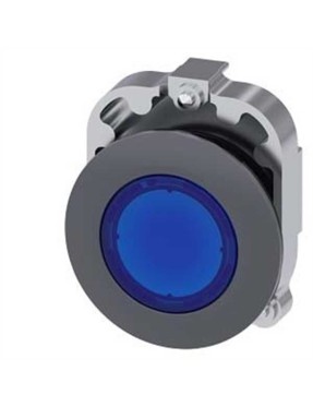 Siemens 3Su1061 0Jb50 0Aa0 Sirius Act Mat Metal Yassı Tip Yay Dönüşlü 30 Mm Işıklandırılabilir Buton Mavi