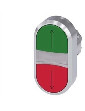 Siemens 3Su1051 3Ab42 0An0 Sirius Act Metal İkiz Buton Yukarı Aşağı Simgeli Kırmızı Yeşil