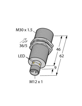 Turck 4618600 BI15-M30-AN6X-H1141 Endüktif Sensör Artırılmış Anahtarlama Mesafesi İle