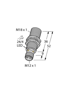 Turck 4615100 BI8-M18-AN6X-H1141 Endüktif Sensör Artırılmış Anahtarlama Mesafesi İle