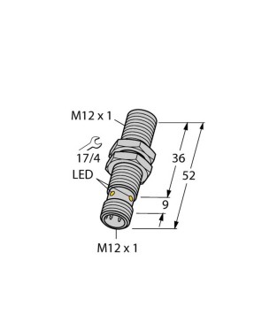 Turck 46071 BI4-M12-AN6X-H1141 Endüktif Sensör Artırılmış Anahtarlama Mesafesi İle